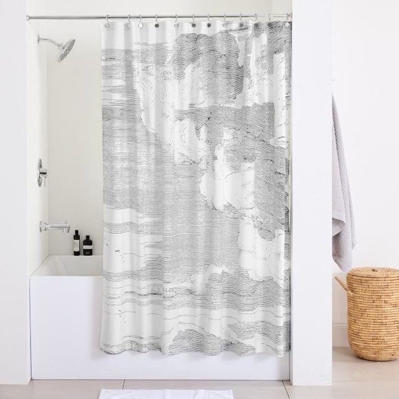 West Elm Etched Cloud Shower Curtain - Picture 1 of 3